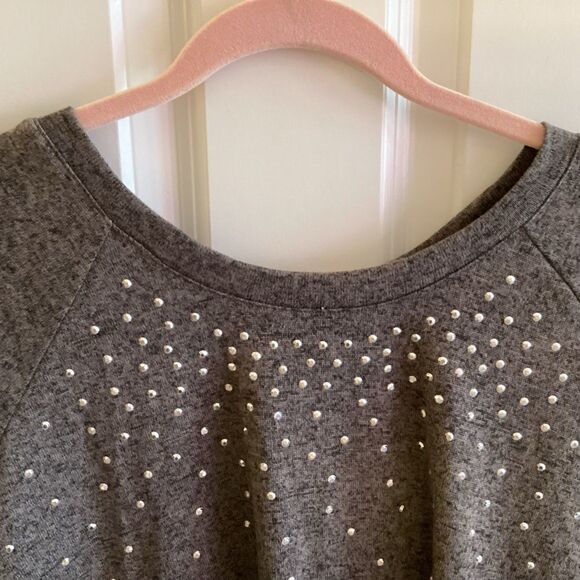 NWOT. DG2 Diane Gillman Women’s 1X Marbled Grey L/S Knit Top - Picture 3 of 10